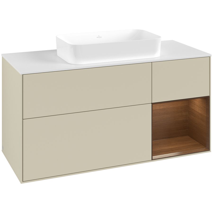 Wastafelonderkast Finion 1200x603x501mm S.Grey Matt Lacquer F711GNHJ