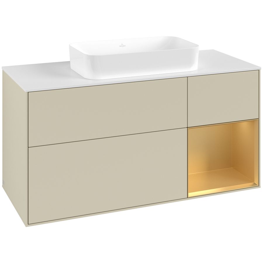 Wastafelonderkast Finion 1200x603x501mm S.Grey Matt Lacquer F711HFHJ