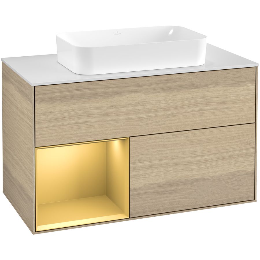Wastafelonderkast Finion 1000x603x501mm Oak Veneer F651HFPC