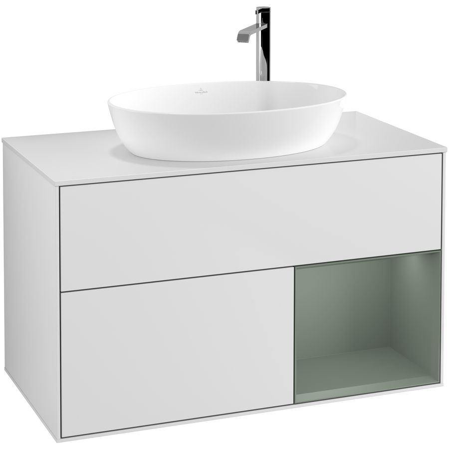 Wastafelonderkast Finion 1000x603x501mm White Matt Lacquer F901GMMT