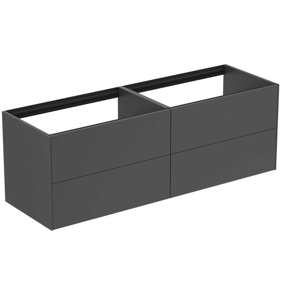 Conca wastafelmeubel 160x50x55cm 4 laden zonder afdekblad mat antraciet