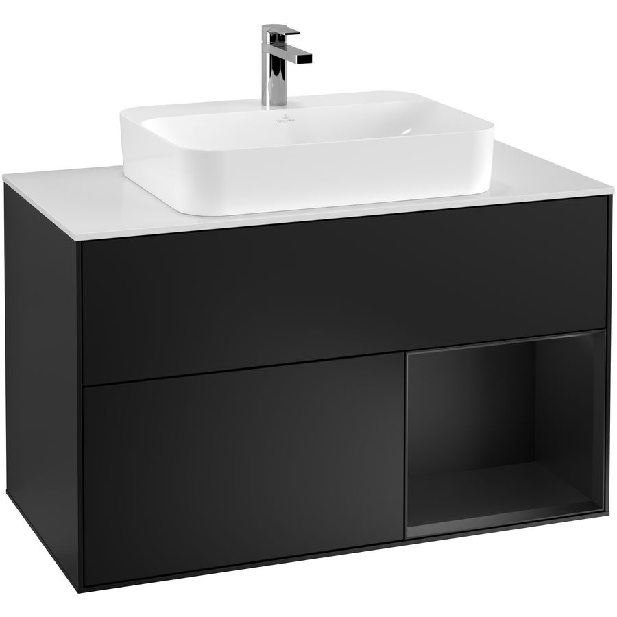 Wastafelonderkast Finion 1000x603x501mm Black Matt Lacquer G371PDPD