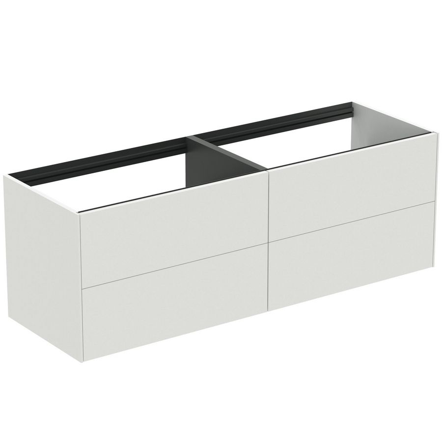 Conca wastafelmeubel 160x50x55cm 4 laden zonder afdekblad matt white
