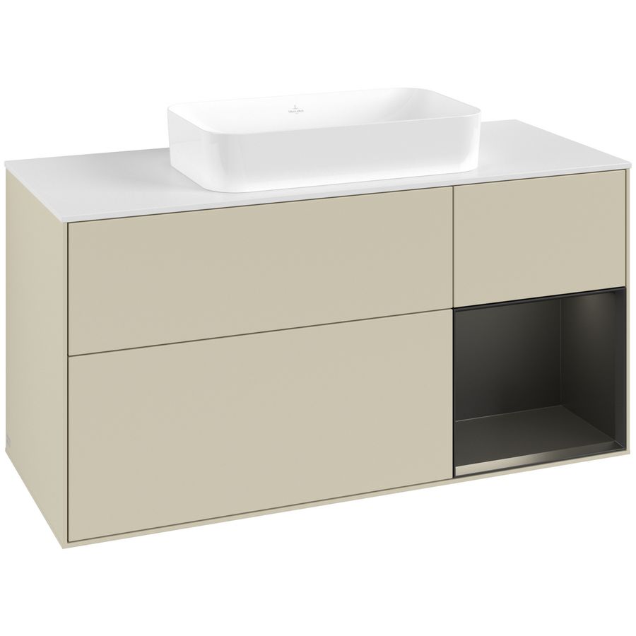 Wastafelonderkast Finion 1200x603x501mm S.Grey Matt Lacquer F711PDHJ
