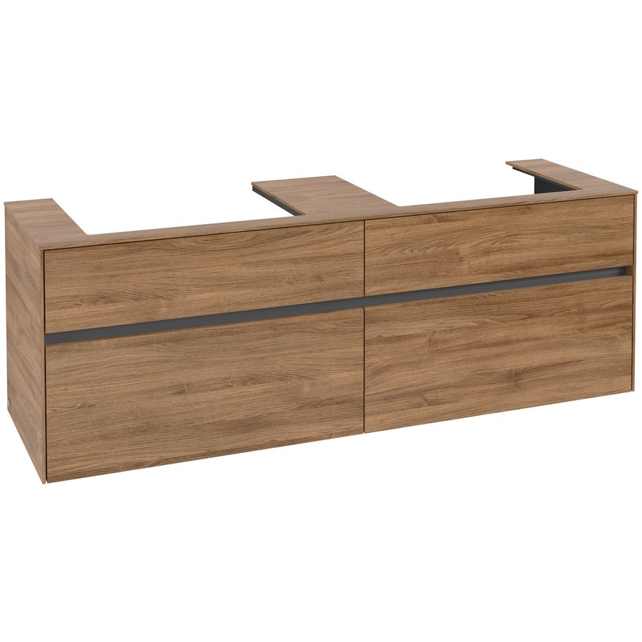 Wastafelonderkast Collaro 1600x548x500mm Oak Kansas C02400RH