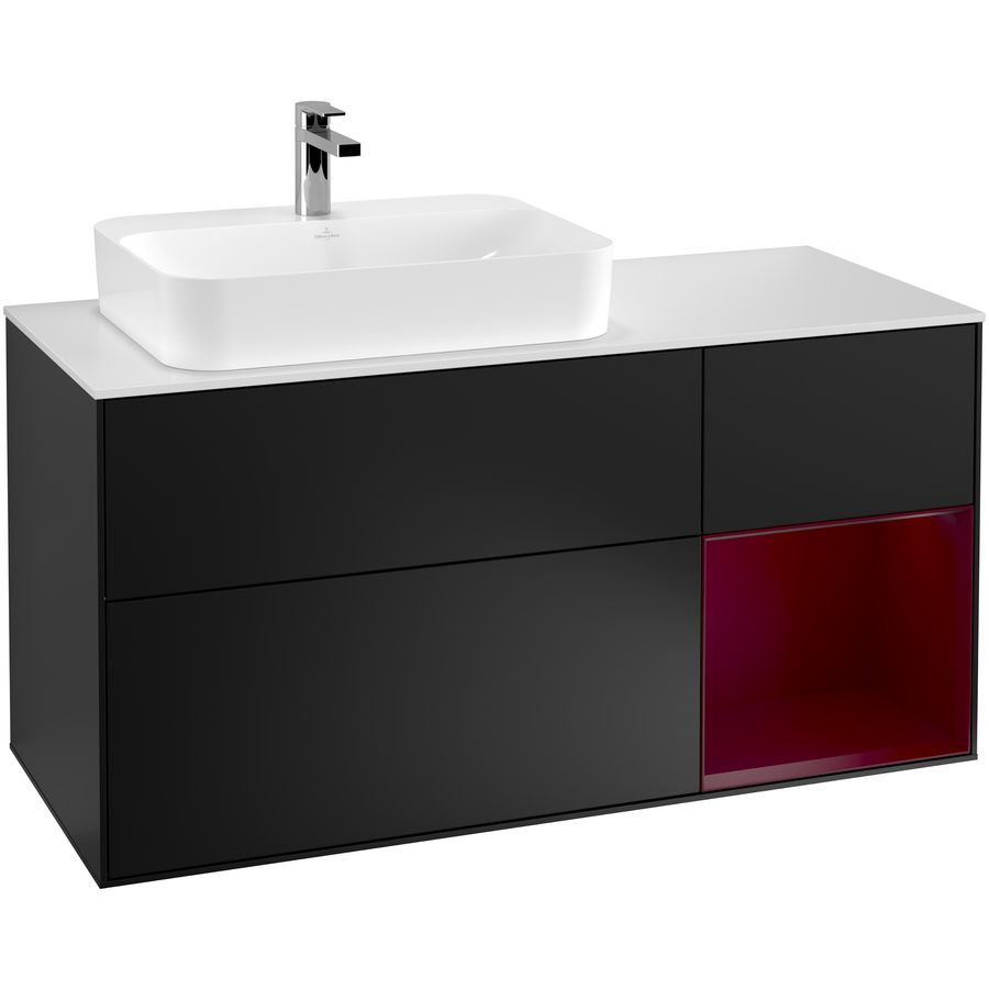 Wastafelonderkast Finion 1200x603x501mm Black Matt Lacquer G401HBPD