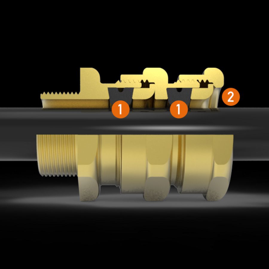 Kabelwartel mess. vern. ATEX Exed/Exd ongear.kabel 1.1/2"NPT- C2