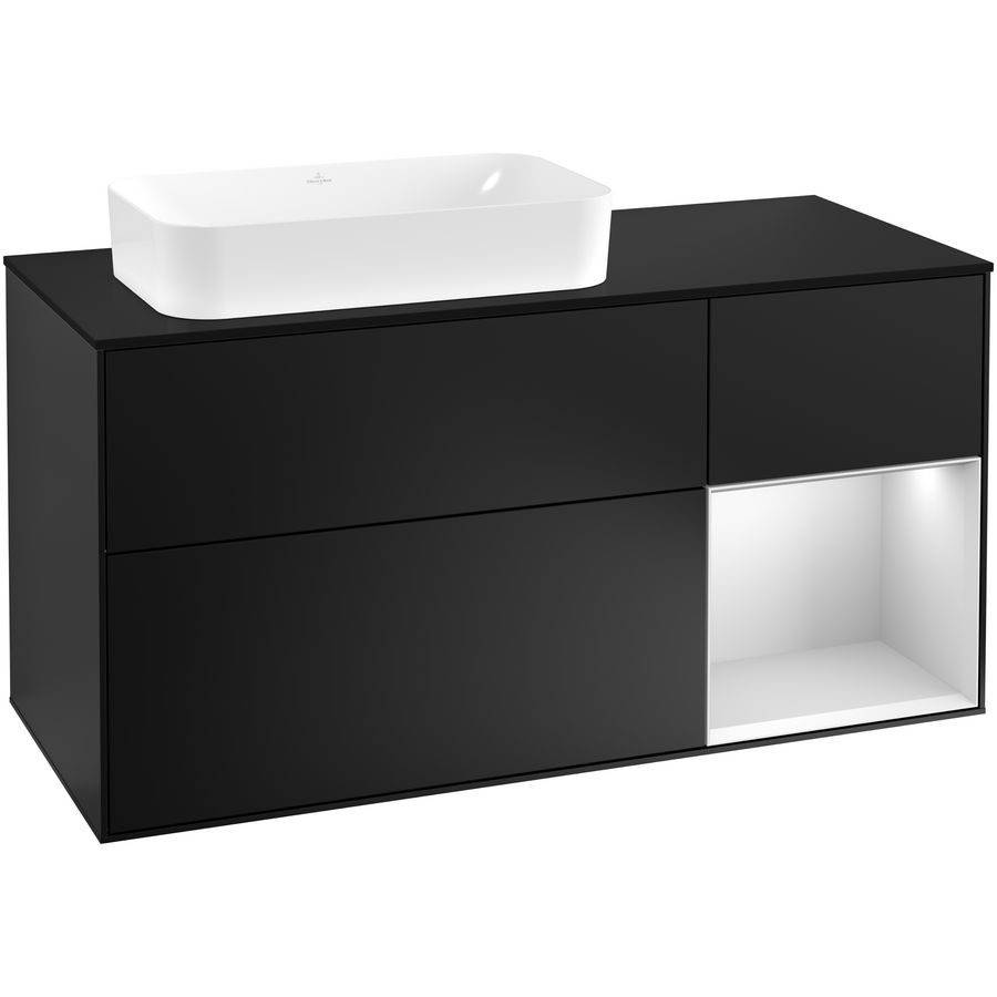 Wastafelonderkast Finion 1200x603x501mm Black Matt Lacquer G282MTPD