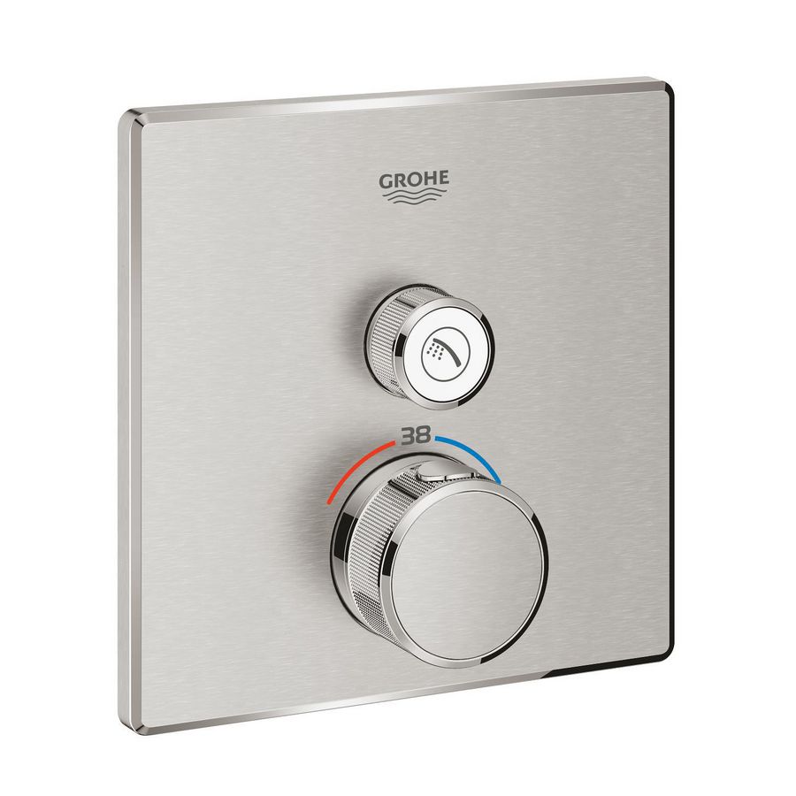 Grohtherm SMARTCONTROL douche afbouwdeel thermostaat vierkant supersteel (rvs look)