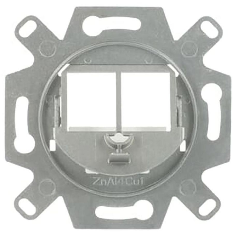 Communicatieadapter Keystone Modular Jack 2-voudig zilver (0219/14)
