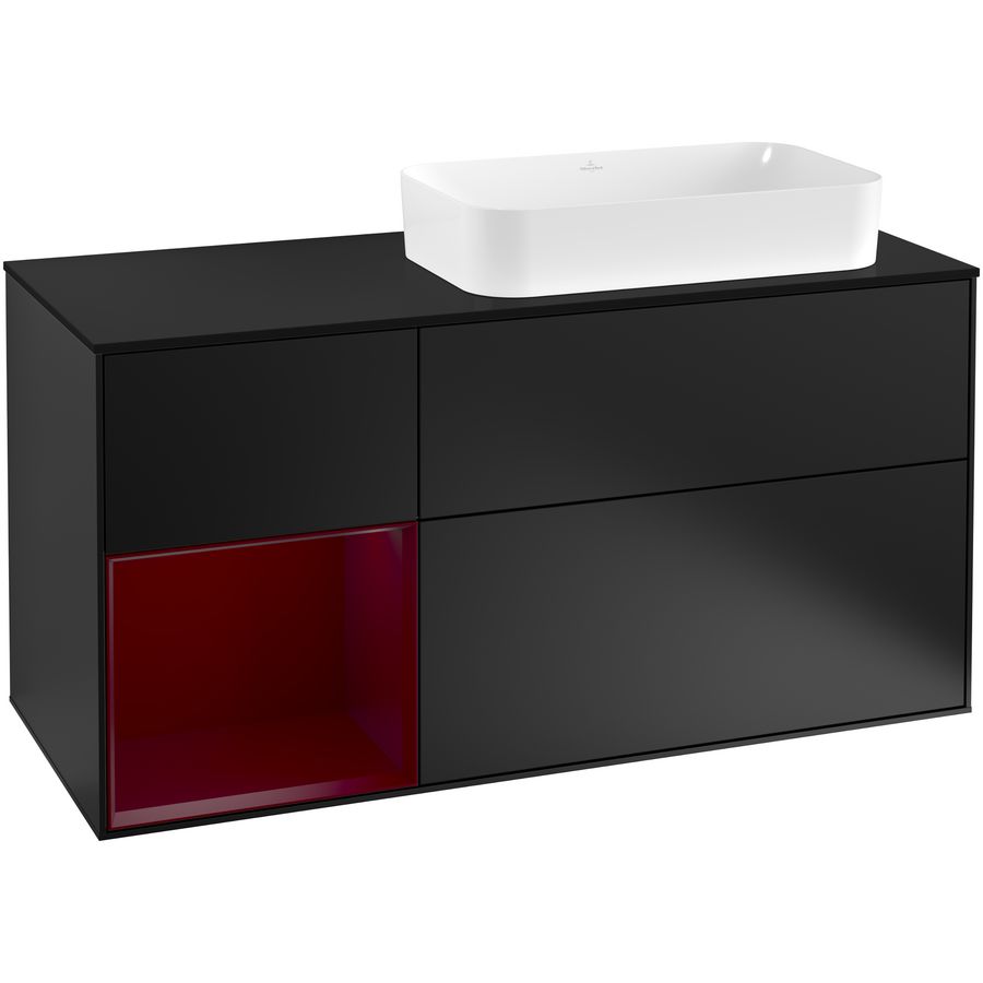 Wastafelonderkast Finion 1200x603x501mm Black Matt Lacquer G272HBPD