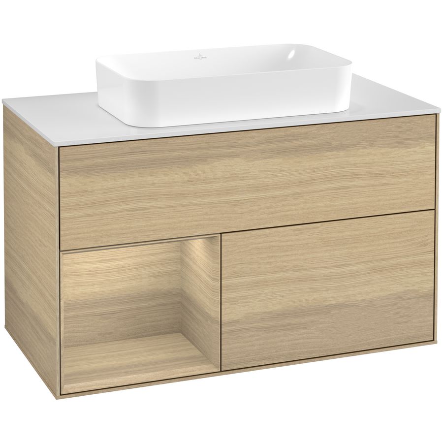 Wastafelonderkast Finion 1000x603x501mm Oak Veneer F651PCPC
