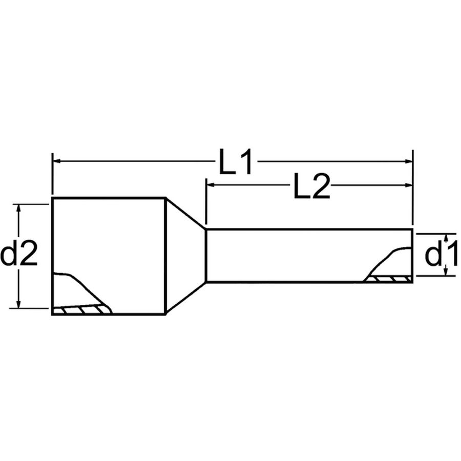 Kist a 100st. geisoleerde adereindhuls 0,5mm² Wit 8mm-100st