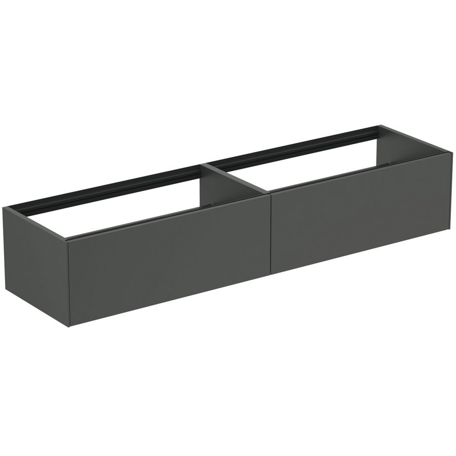 Conca wastafelmeubel 200x50x37cm 2 laden zonder afdekblad mat antraciet