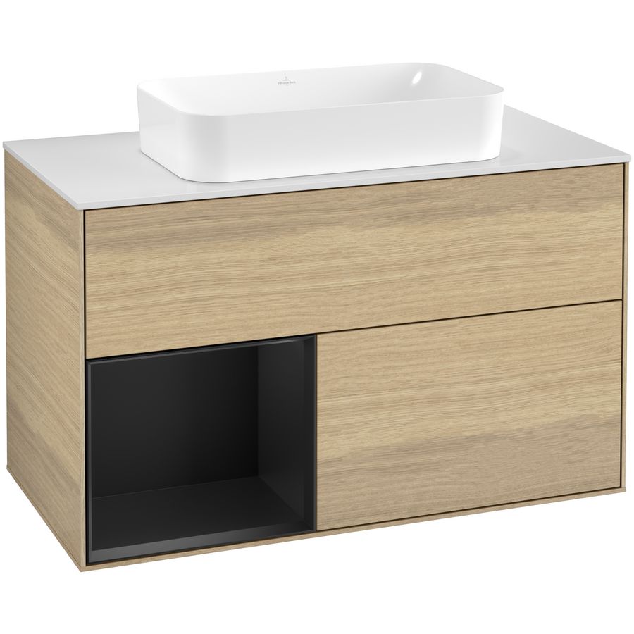 Wastafelonderkast Finion 1000x603x501mm Oak Veneer F651PDPC