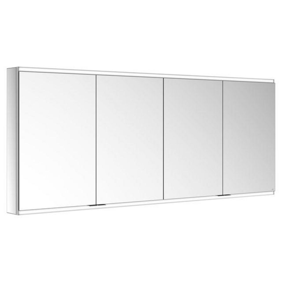 Spiegelkast/verlicht Voorbouw/2wcd/2usb/1800x700x120mm zilv