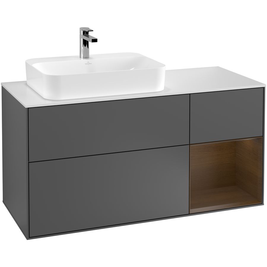Wastafelonderkast Finion 1200x603x501mm Antr. Matt Lacquer G401GNGK