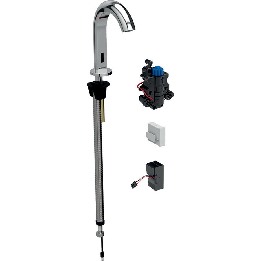 Wastafelkraan Piave, 230V, inbouw-functiebox glanschroom, thermostaat