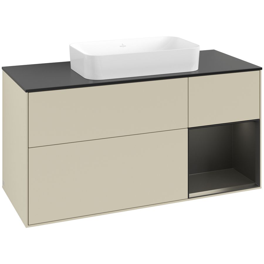 Wastafelonderkast Finion 1200x603x501mm S.Grey Matt Lacquer F712PDHJ