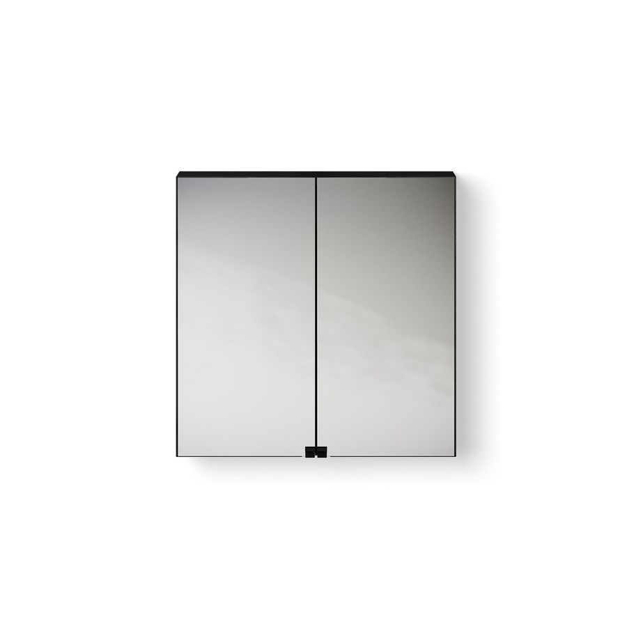 Wooden Mirror Cabinet / spiegelkast 600mm eiken black incl. stopcontact excl. verlichting