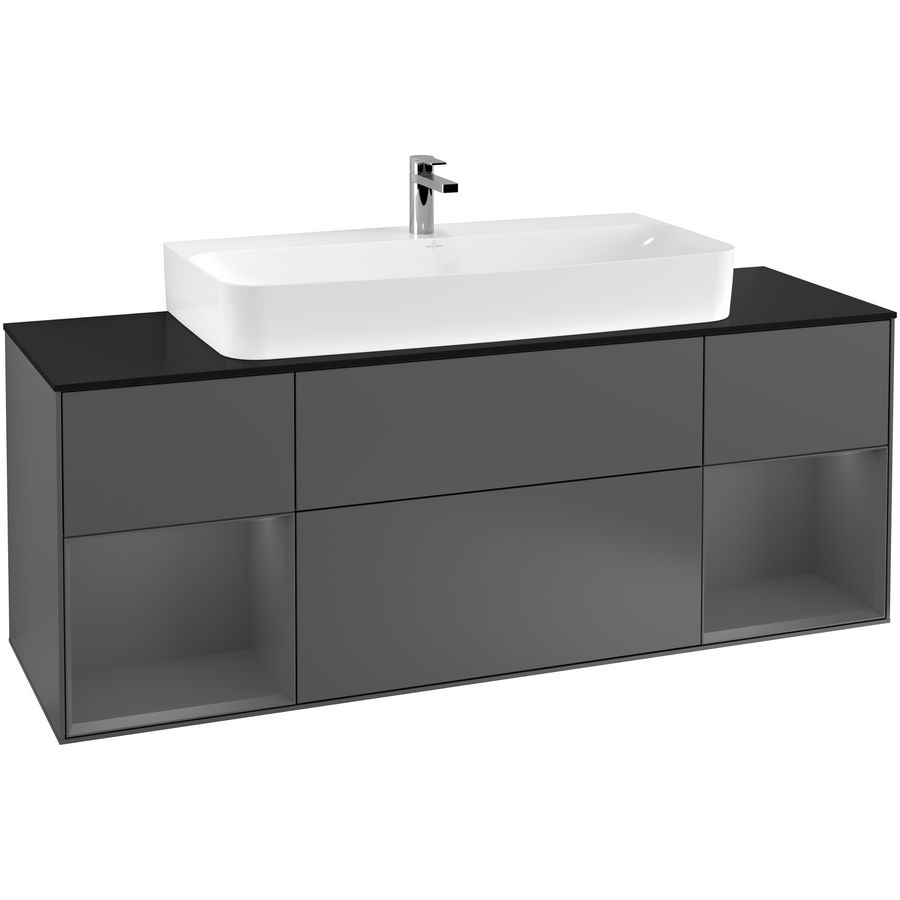 Wastafelonderkast Finion 1600x603x501mm Antr. Matt Lacquer G212GKGK