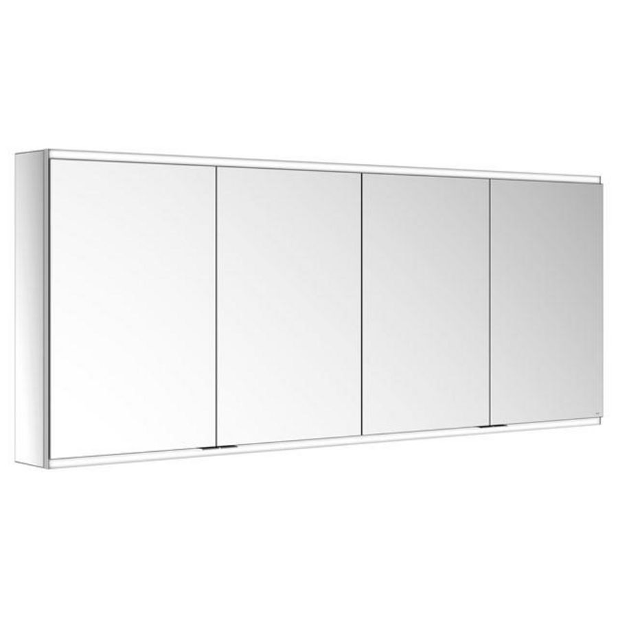 Spiegelkast/verlicht Voorbouw/2wcd/2usb/1800x700x160mm zilv
