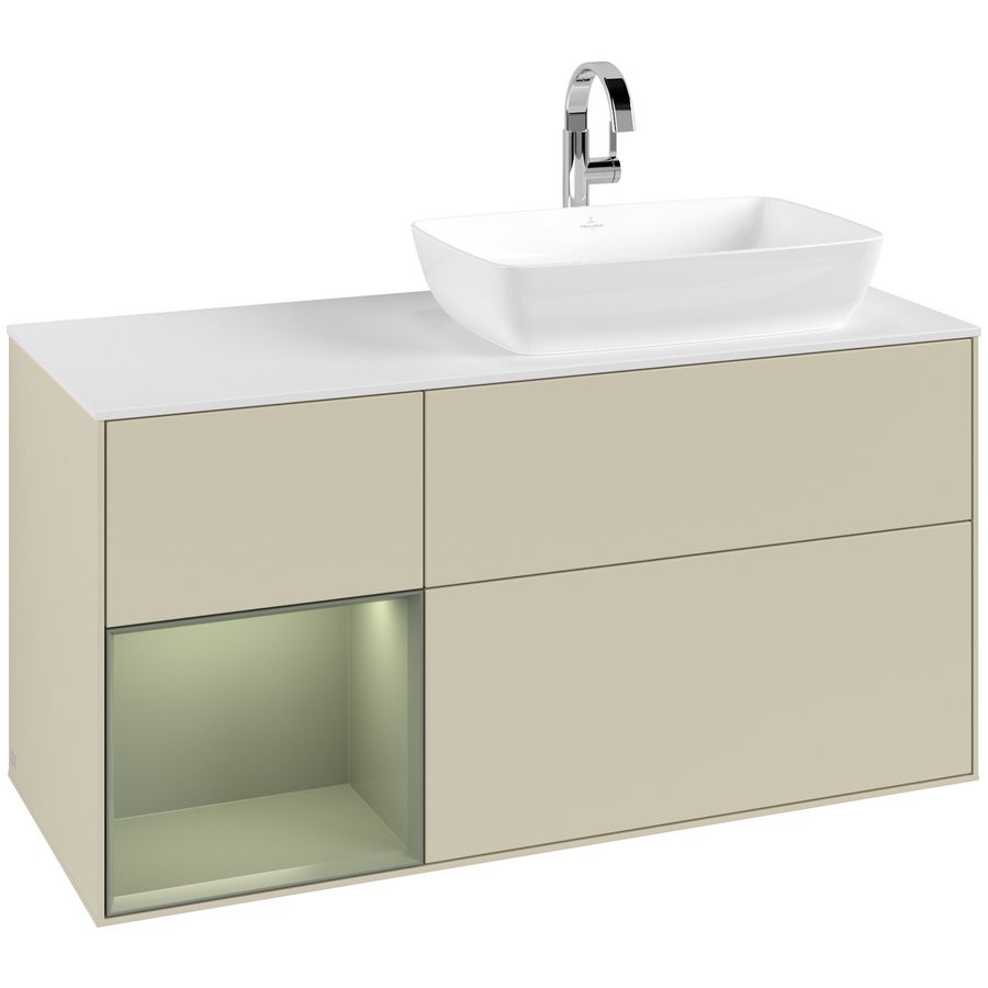 Wastafelonderkast Finion 1200x603x501mm S.Grey Matt Lacquer F801GMHJ