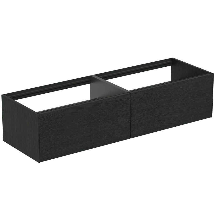 Conca wastafelmeubel 160x50x37cm 2 laden zonder afdekblad smoked oak