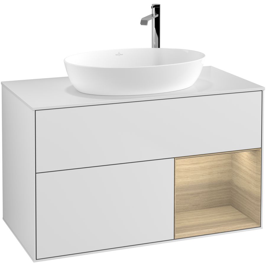 Wastafelonderkast Finion 1000x603x501mm White Matt Lacquer F901PCMT