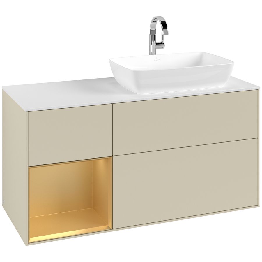 Wastafelonderkast Finion 1200x603x501mm S.Grey Matt Lacquer F801HFHJ