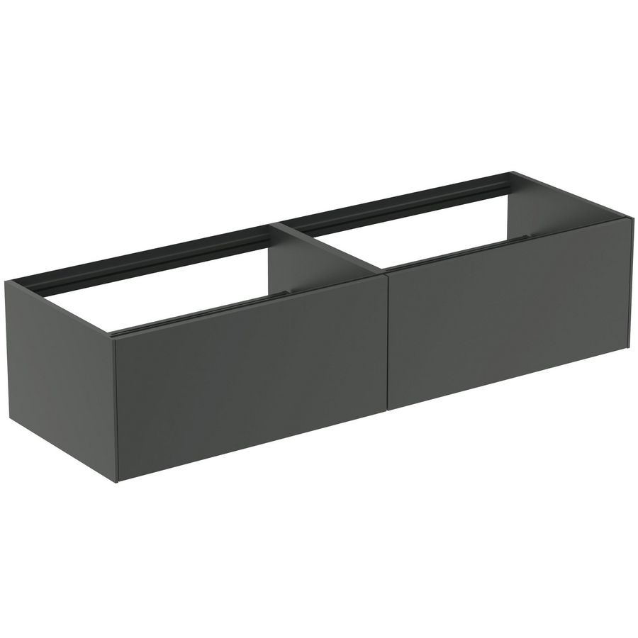 Conca wastafelmeubel 160x50x37cm 2 laden zonder afdekblad mat antraciet