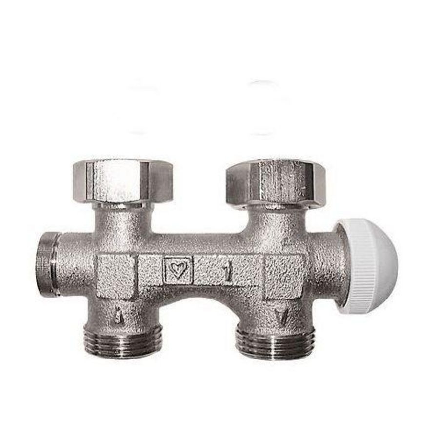 H-blok 3000 recht 1-pijps thermost. 50mm G3/4 M28 VVE=10