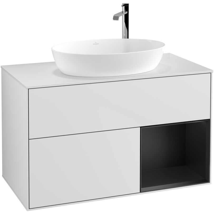Wastafelonderkast Finion 1000x603x501mm White Matt Lacquer F901PDMT