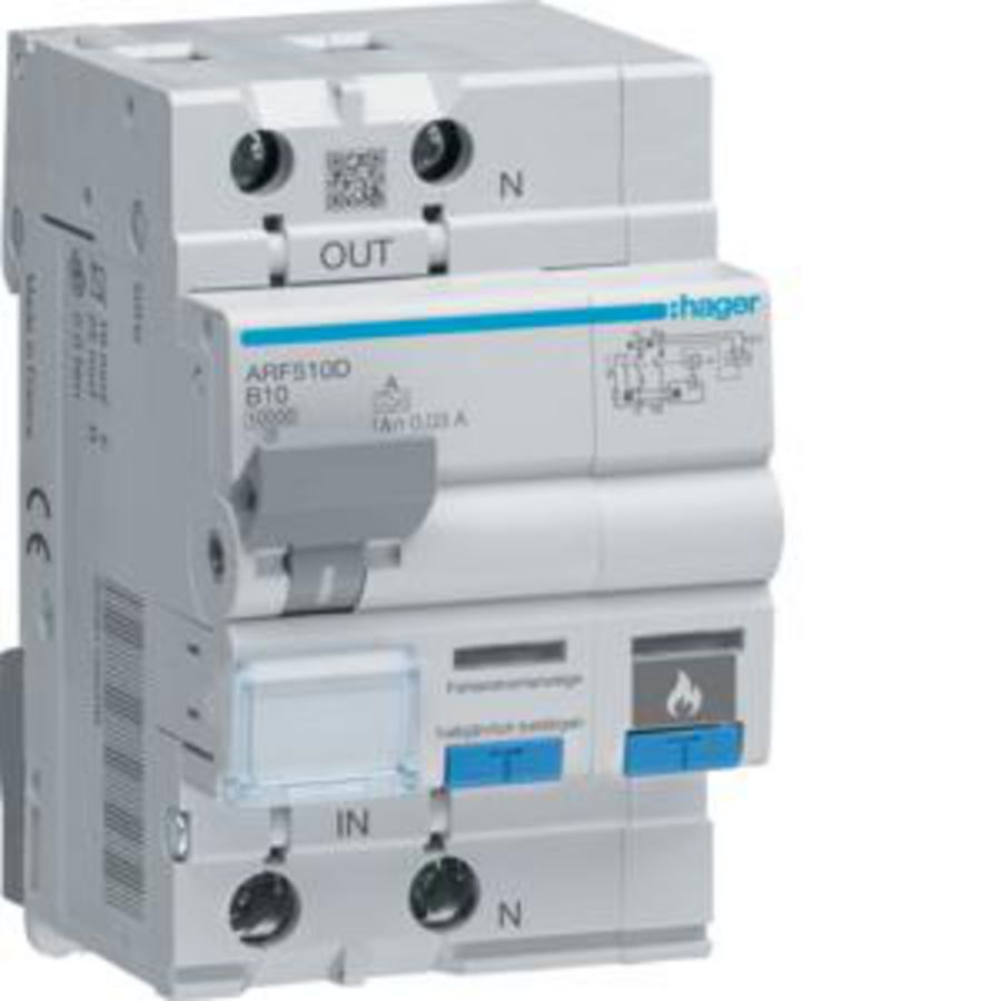 Aardlekautomaat met AFDD 1P+N 10kA B-10A 30mA A 3M