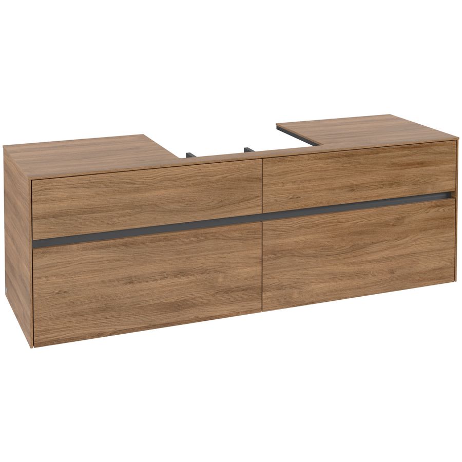 Wastafelonderkast Collaro 1600x548x500mm Oak Kansas C02500RH