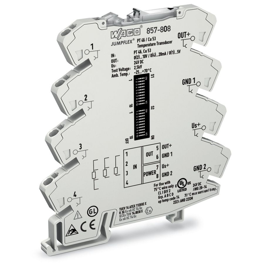 Temperatuurmeetomvormer RTD-sensoren 857-808