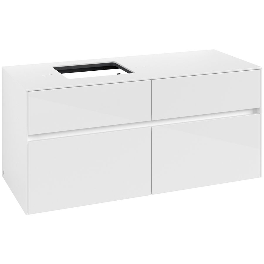 Wastafelonderkast Collaro 1200x548x500mm Glossy White C12900DH