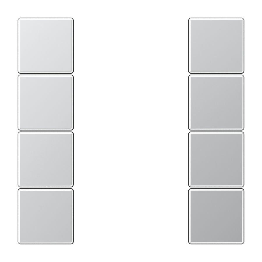 Tastafdekking compleet 4-voudig LS aluminium KNX