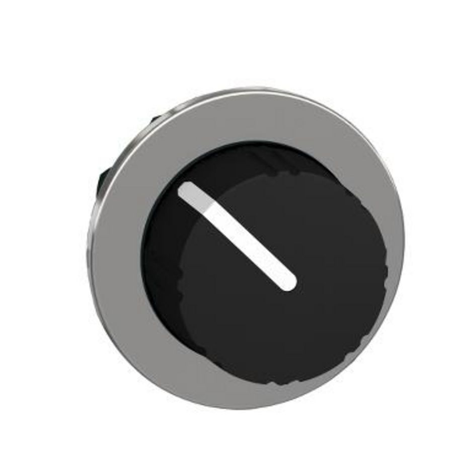 Flush mounted black selector switch head knurled knob 2-pos