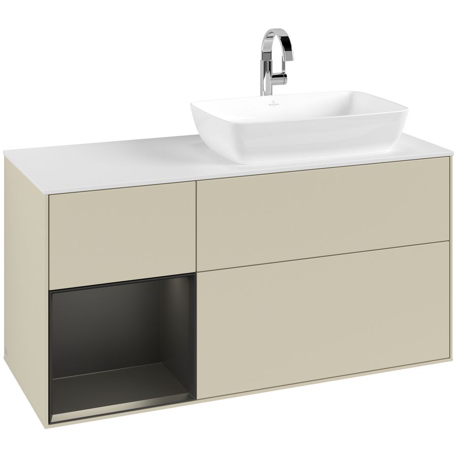 Wastafelonderkast Finion 1200x603x501mm S.Grey Matt Lacquer F801PDHJ