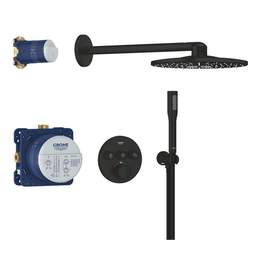 Complete set inbouwdouche Precision SmartControl (3x) Comfortset 310 rond mat zwart