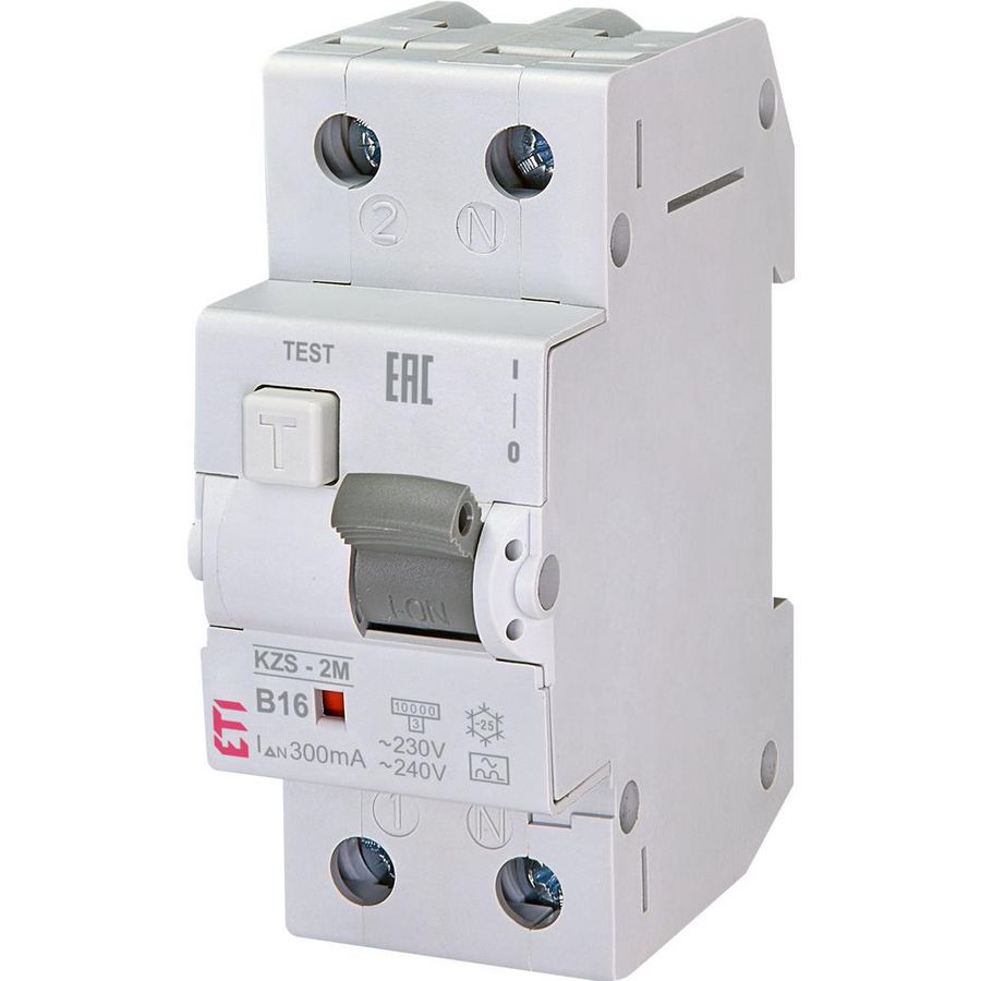 Aardlekautomaat KZS-2M B-kar. 16A 300mA 1-polig + Nul