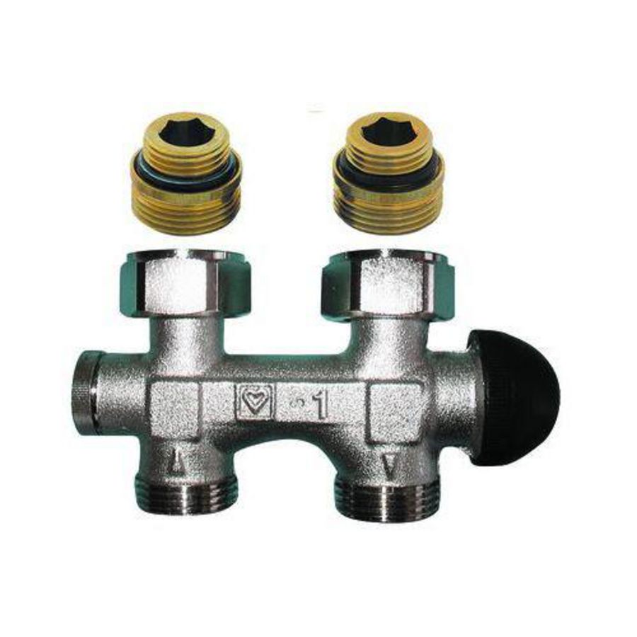 H-blok 3000 recht 1-pijps thermost. 50mm G1/2 M30