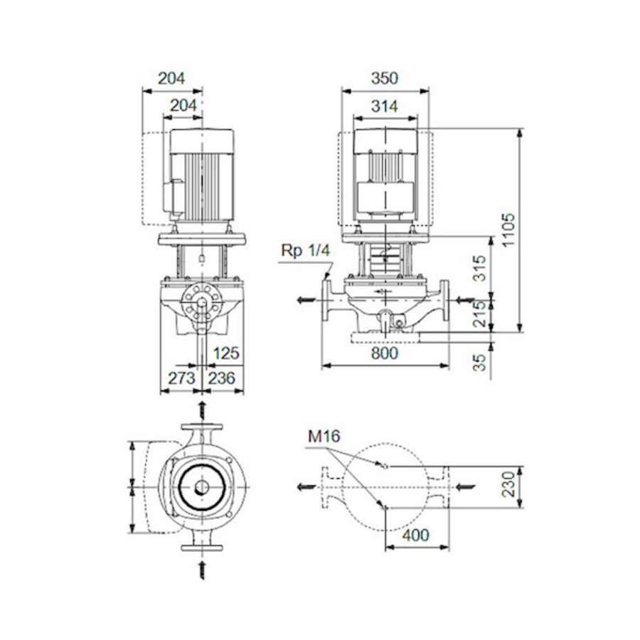 Inlinepomp TP 125-230/4-A-F-A-BQQE 400D 50HZ