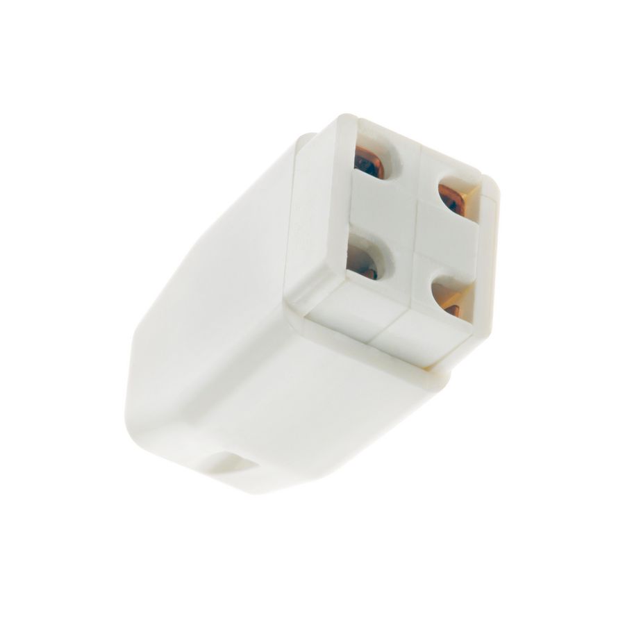 Lamphouder 4-pin enkelvoudig afgesloten wit