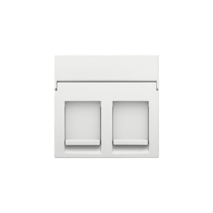 Centraalplaat data 2x RJ white coated