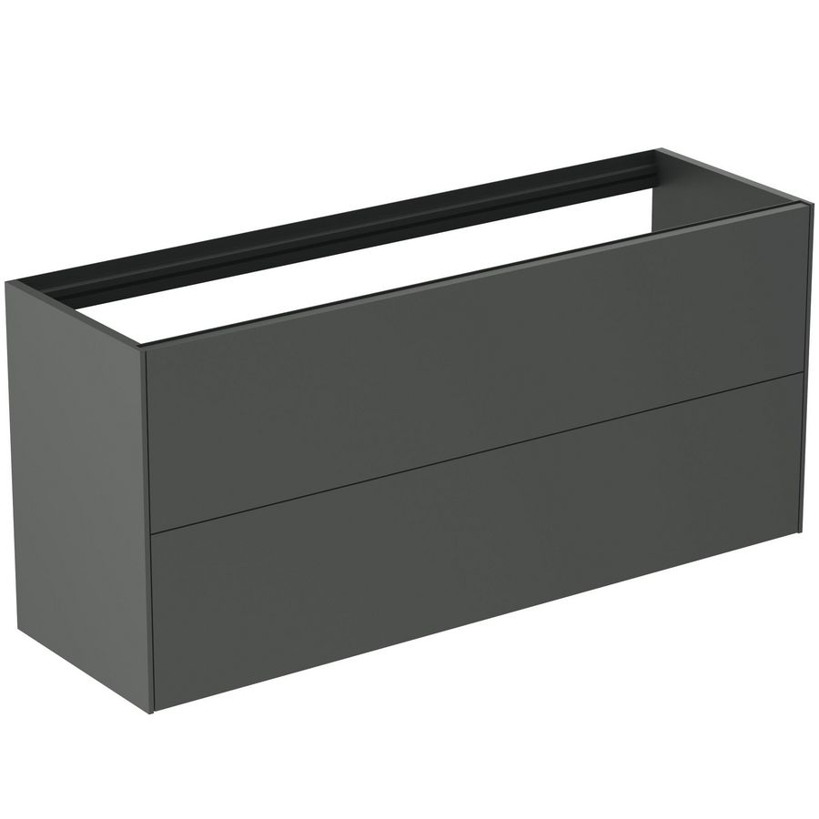 Conca wastafelmeubel 120x37x55cm 2 laden zonder afdekblad mat antraciet
