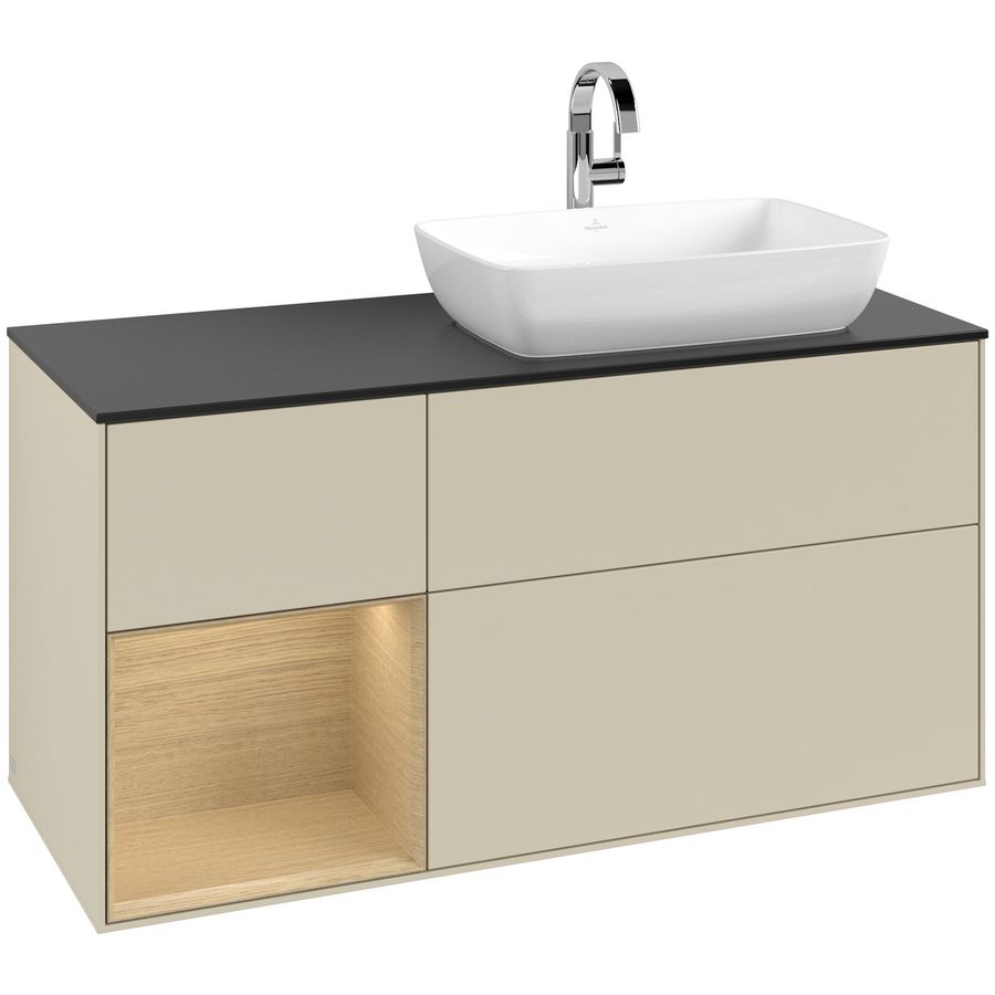 Wastafelonderkast Finion 1200x603x501mm S.Grey Matt Lacquer F802PCHJ