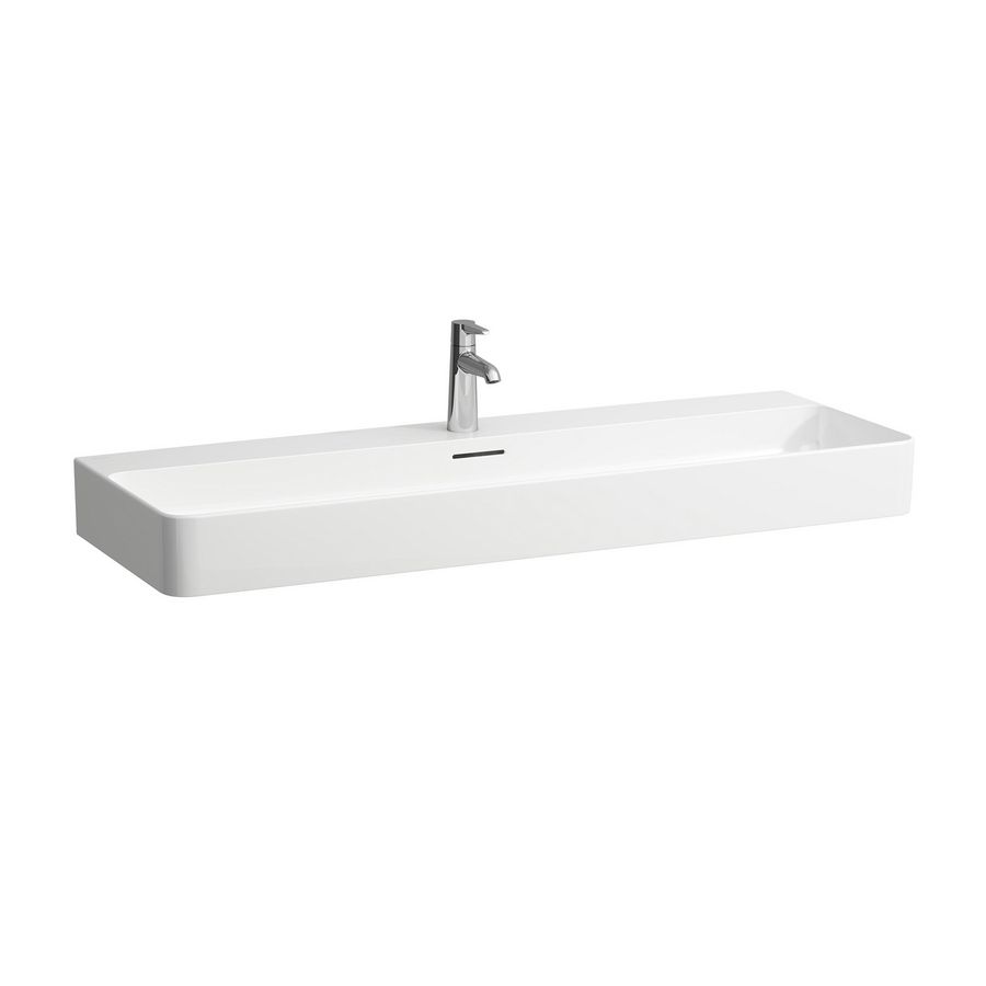 Meubelwastafel 1200x420mm met kraangat met overloop lcc-wit