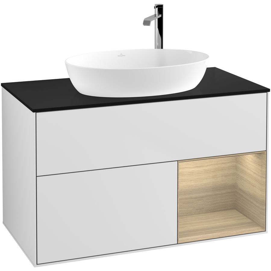 Wastafelonderkast Finion 1000x603x501mm White Matt Lacquer F902PCMT
